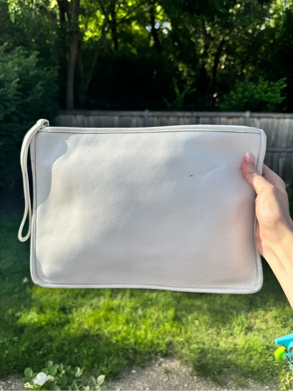 Coach Vintage Large Slim Portfolio Zip Clutch Bag NYC in Bone #9555 HTF
